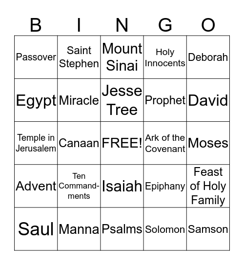 Unit 2 Bingo Card