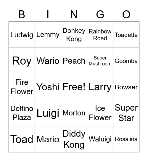 Mario Bingo Card