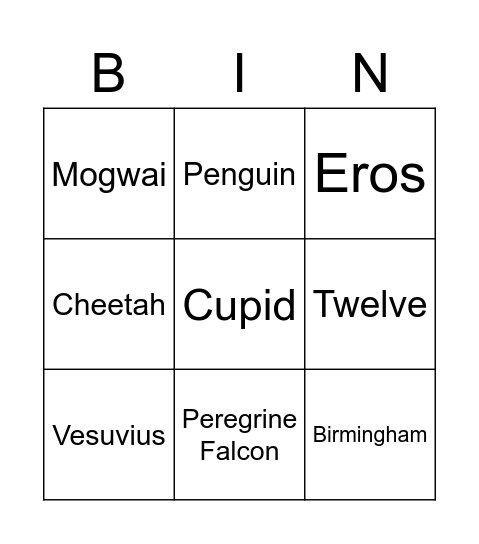 Zoom Quiz Bingo Card