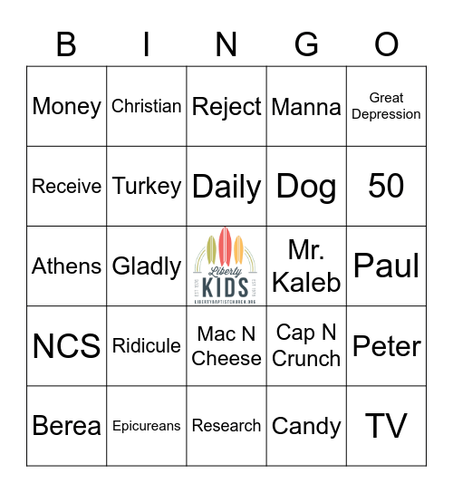 LBC Kids Bingo! Bingo Card