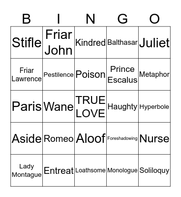 Act IV & V Review Bingo Card