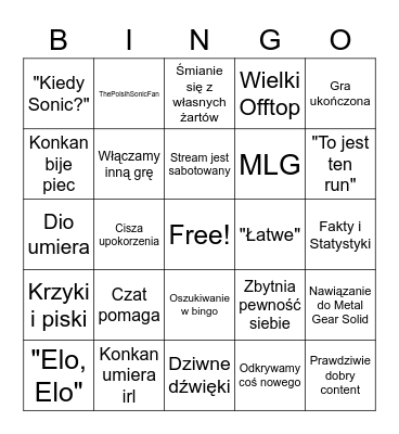 Kon Spelunky Bingo Card