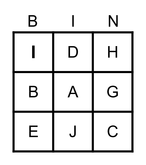 ABC BINGO Card