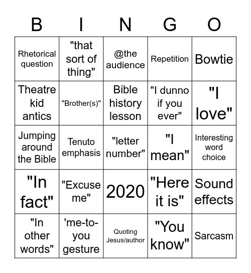Bill Bingo Card