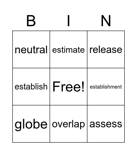 Revision Bingo Card