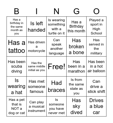 NBSTCC ICE-BREAKER BINGO Card