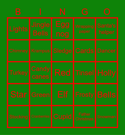 Christmas Bingo Card