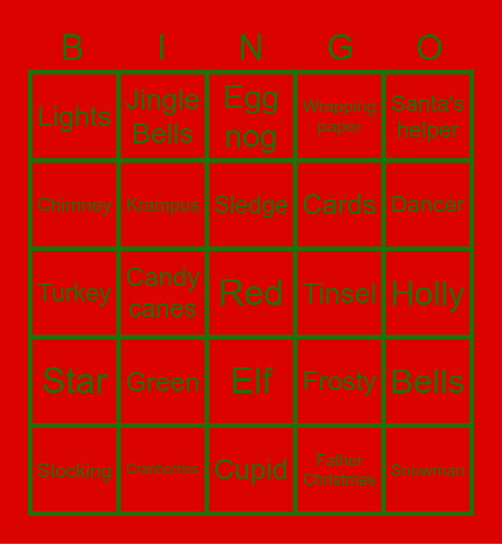 Christmas Bingo Card