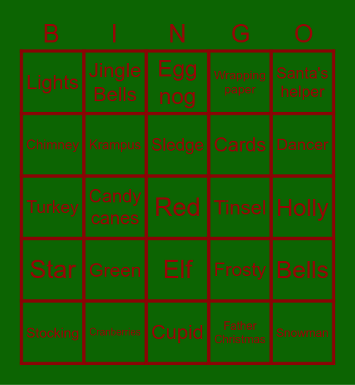 Christmas Bingo Card