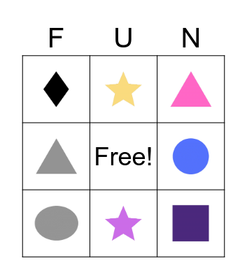 Simple Shapes Bingo Card