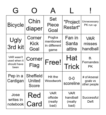 Boxing Day Bingo Card