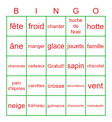 St. Nicolas Bingo Card