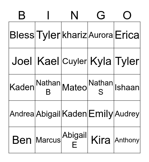 Mateo's Bingo Birthday Party Bingo Card