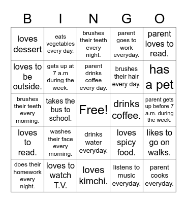 Find someone who.... Bingo Card
