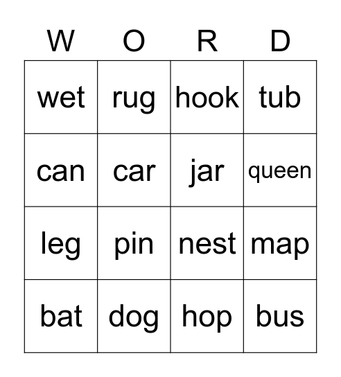 Lesson 13 reveiw Bingo Card