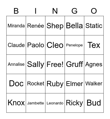 Animal Crossing Bingo Card