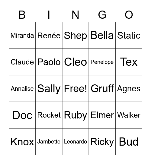 Animal Crossing Bingo Card