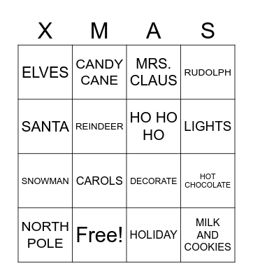ADA CHRISTMAS BINGO Card