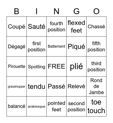Wee-Petite Bingo Card