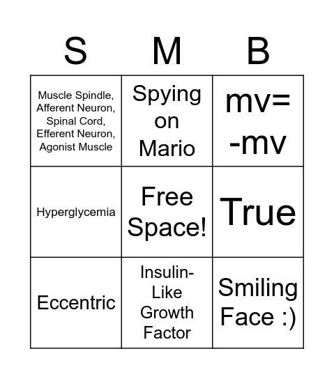 Koopa Troop Bingo Card