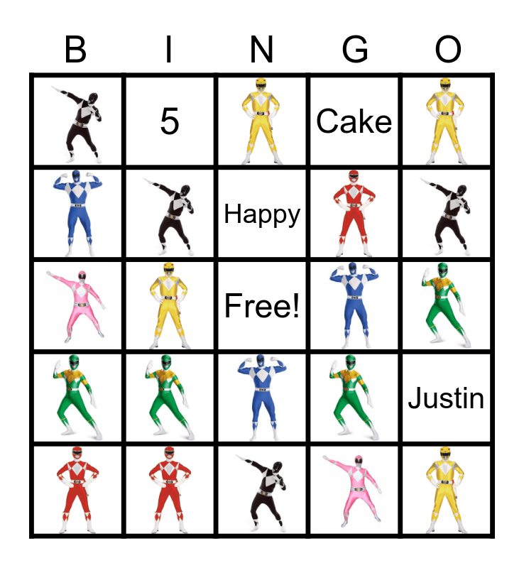power-ranger-bingo-card for Free Printable Power Ranger Cupcake Toppers Power Ranger Bingo Card for Free Printable Power Ranger Cupcake Toppers
