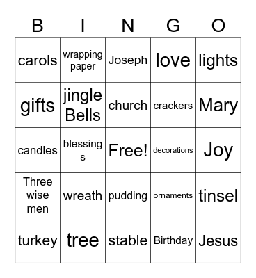 Christmas Bingo Card