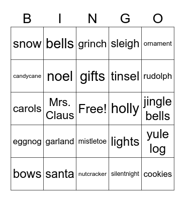 Christmas Bingo Card