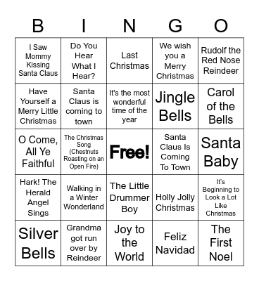 Senhs' 1st Christmas Bingo Card