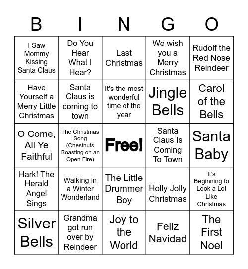 Senhs' 1st Christmas Bingo Card