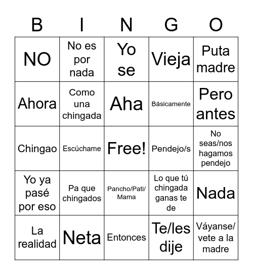 Mama en el teléfono Bingo Card