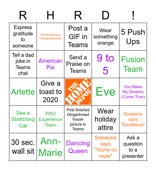 THD RHRD MEETING Bingo Card