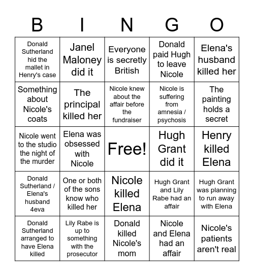 UNDOIN' IT Bingo Card