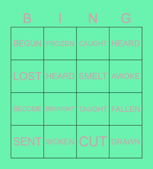 PAST PARTICIPLE Bingo Card