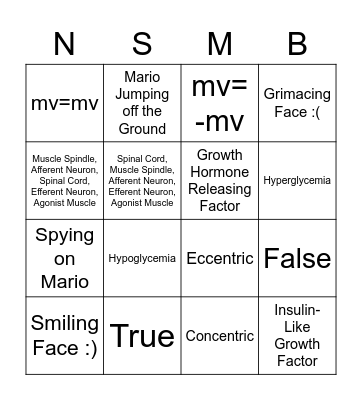 Koopa Troop Bingo Card