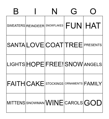 winter wonderland bingo! Bingo Card