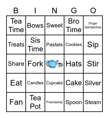 Lakisha's Tea Party Bingo Card