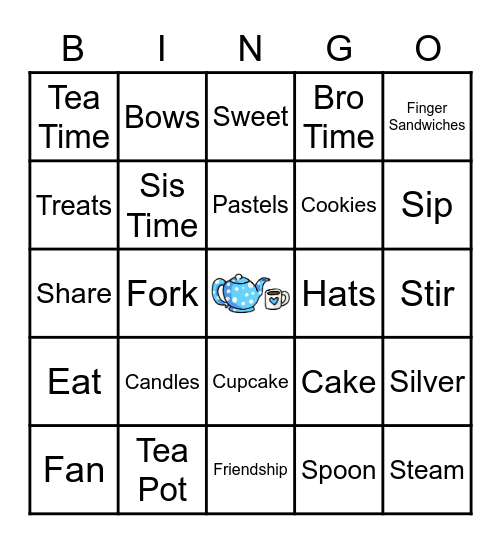 Lakisha's Tea Party Bingo Card