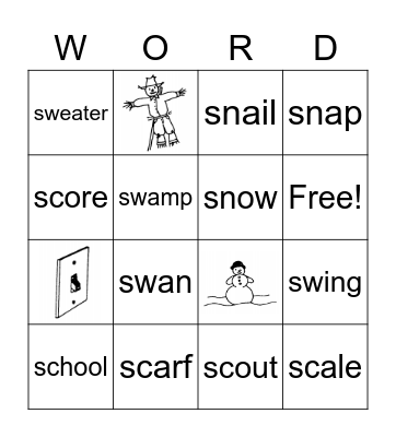 Word Study 26 Bingo Card