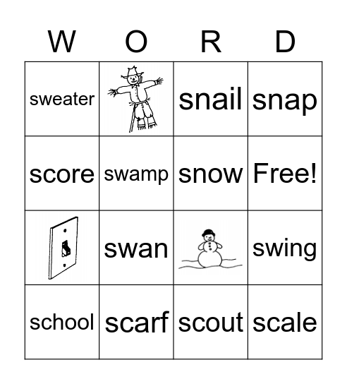 Word Study 26 Bingo Card