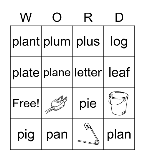 Word Study 27 Bingo Card