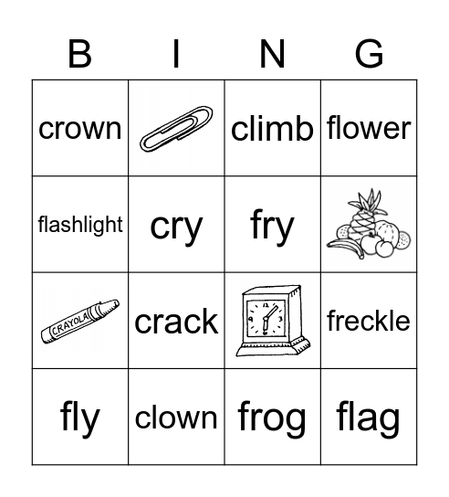 Word Study 29 Bingo Card