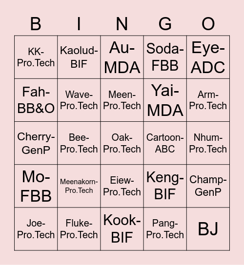 ADC Bingo Card