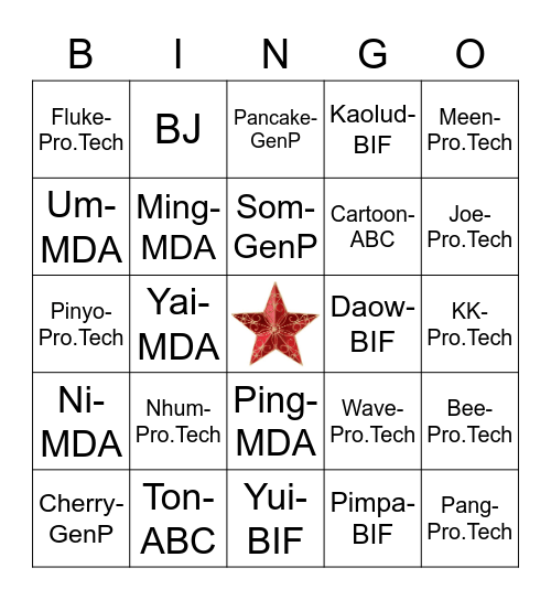 ADC Party Bingo Card