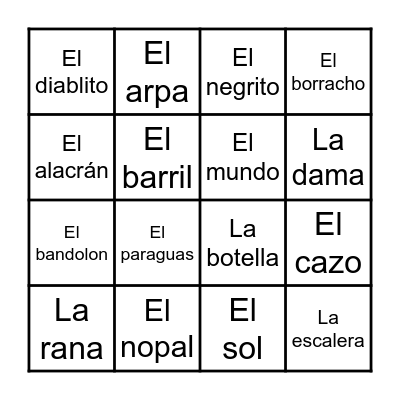 Lotería Mexicana Bingo Card