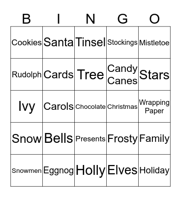 Christmas Bingo Card