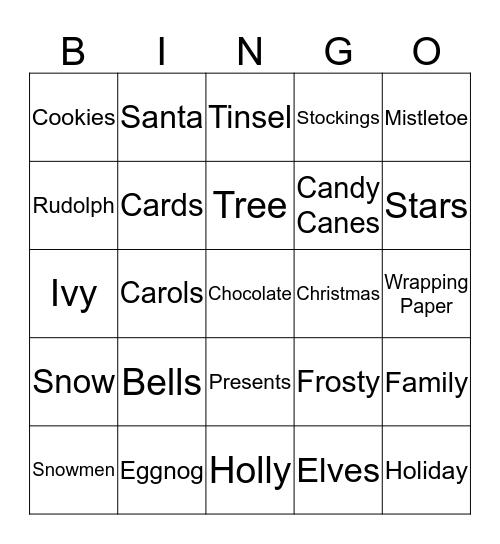 Christmas Bingo Card