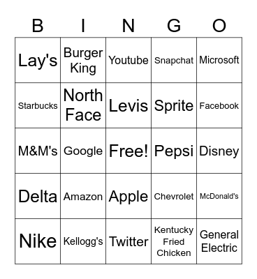 American Brands Bingo Card