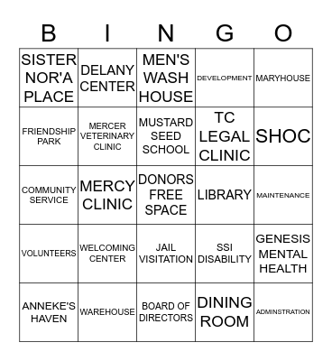 LOAVES & FISHES Bingo Card