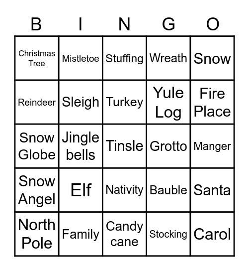 Christmas Bingo Card