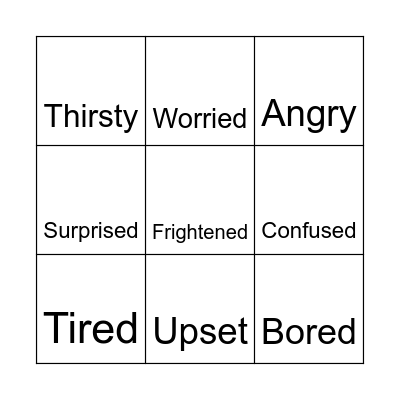 Feelings Bingo Card